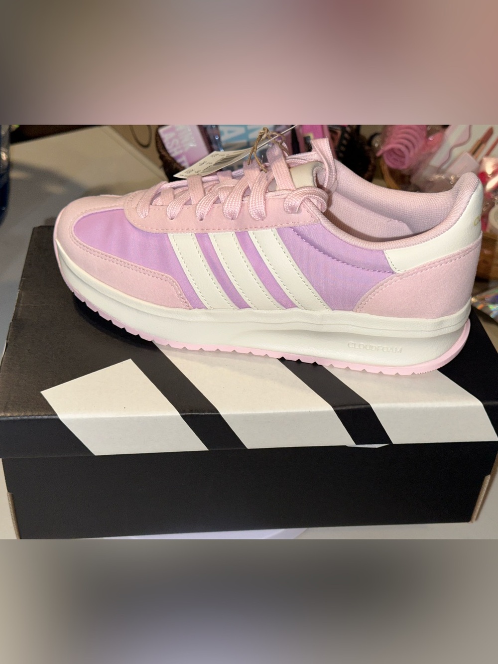 adidas Pink and Lavender Classic Retro Sneaker